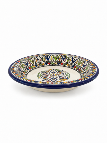 Mediterranean Heritage Moroccan Hand-Painted Ceramic Serving Plate - M4