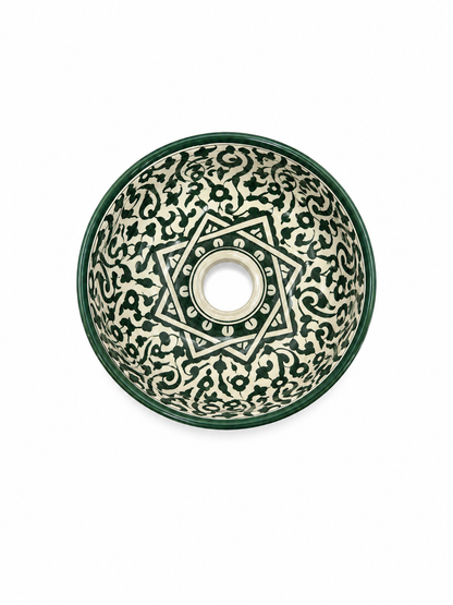 Andalusian Garden Handcrafted Moroccan Ceramic Basin - M38