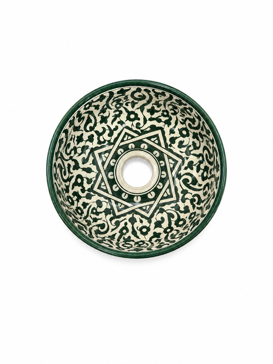 Andalusian Garden Handcrafted Moroccan Ceramic Basin - M38