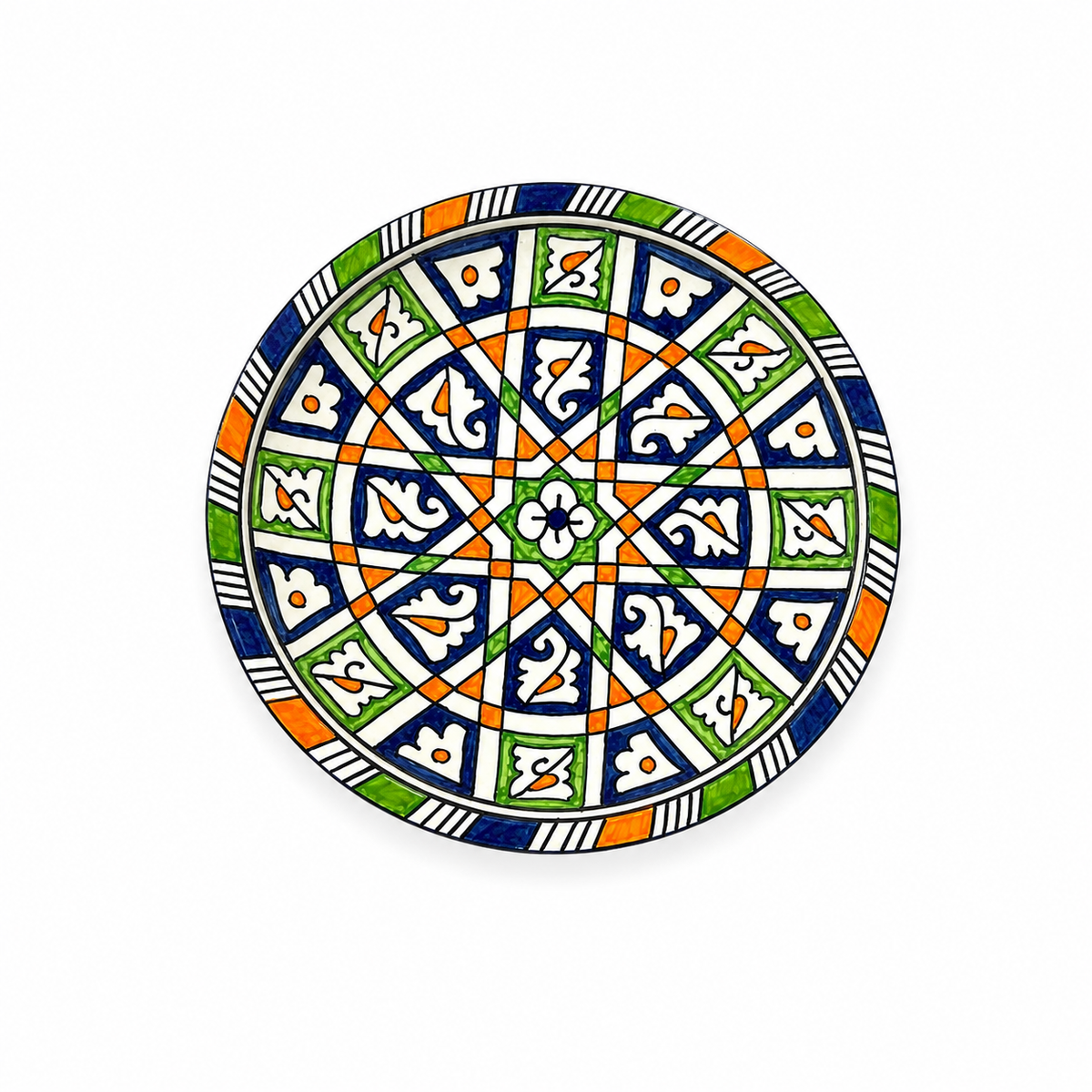 Handcrafted Moroccan Ceramic Style Plate-Decorative Tableware 21cm - M16