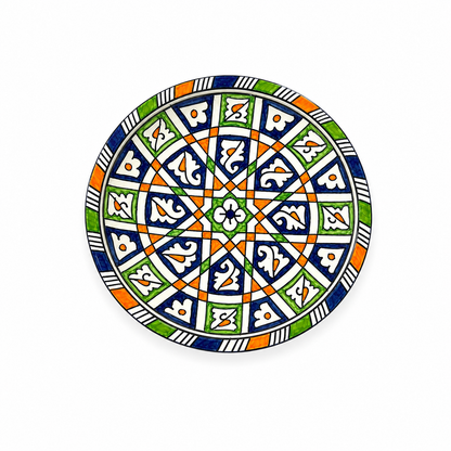 Handcrafted Moroccan Ceramic Style Plate-Decorative Tableware 21cm - M16