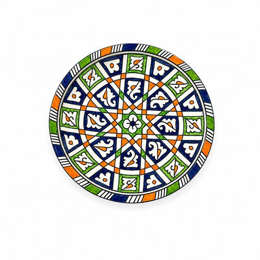 Handcrafted Moroccan Ceramic Style Plate-Decorative Tableware 21cm - M16