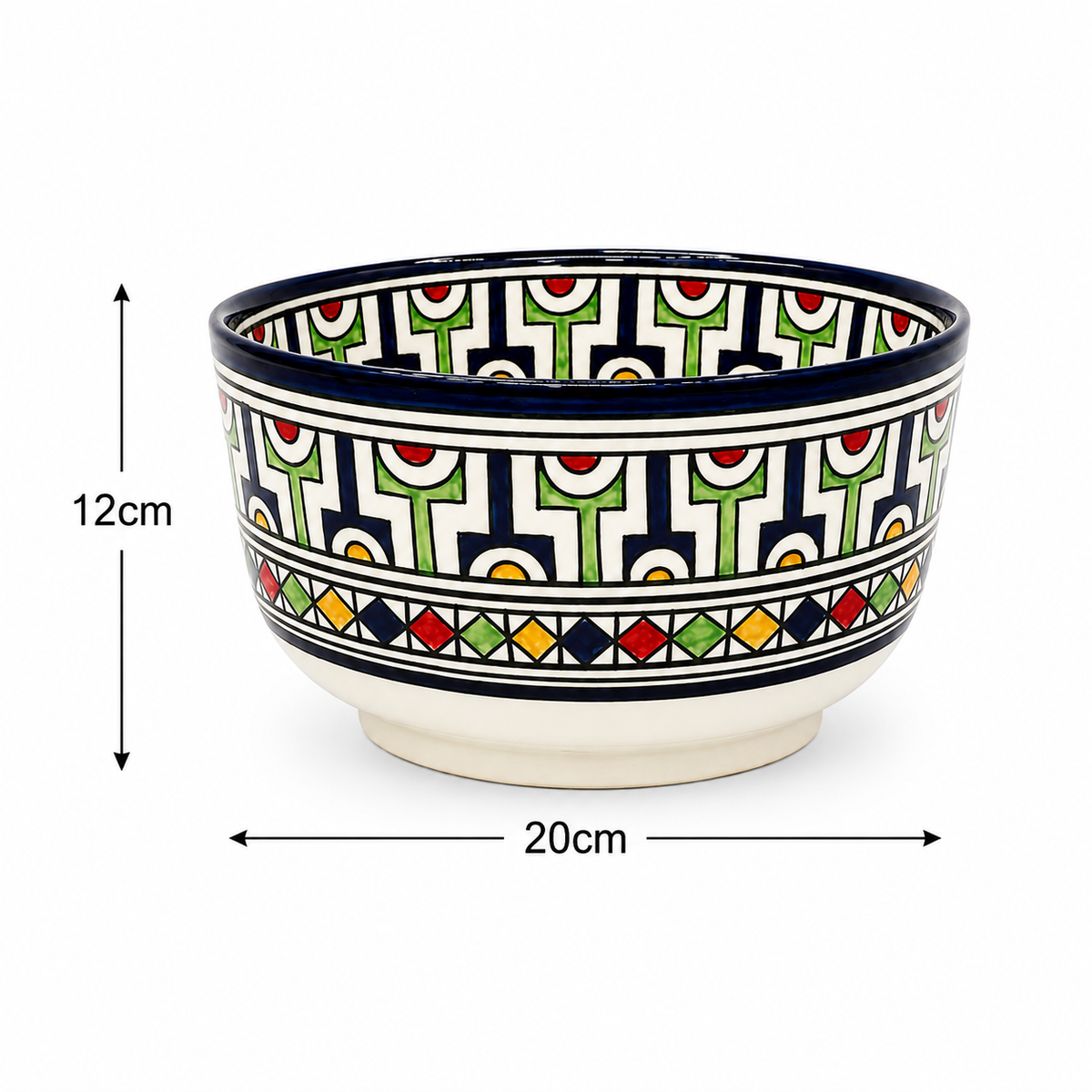 Traditional Hand-Painted Ceramic Bowl Artisan Decorative Serving Dish - M1 (17)