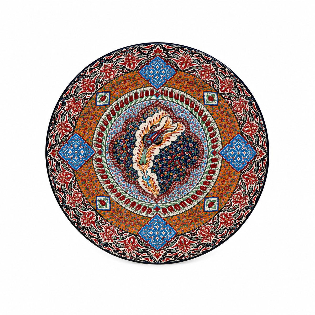 Zahira Feather Symphony Moroccan Decorative Plate - (67cm)