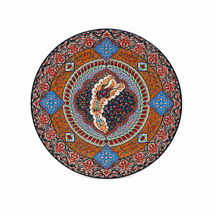 Zahira Feather Symphony Moroccan Decorative Plate - (67cm)