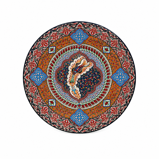 Zahira Feather Symphony Moroccan Decorative Plate - (67cm)