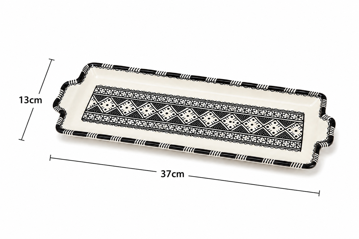Midnight Medina Ceramic Serving Tray Decorative Platter - M14