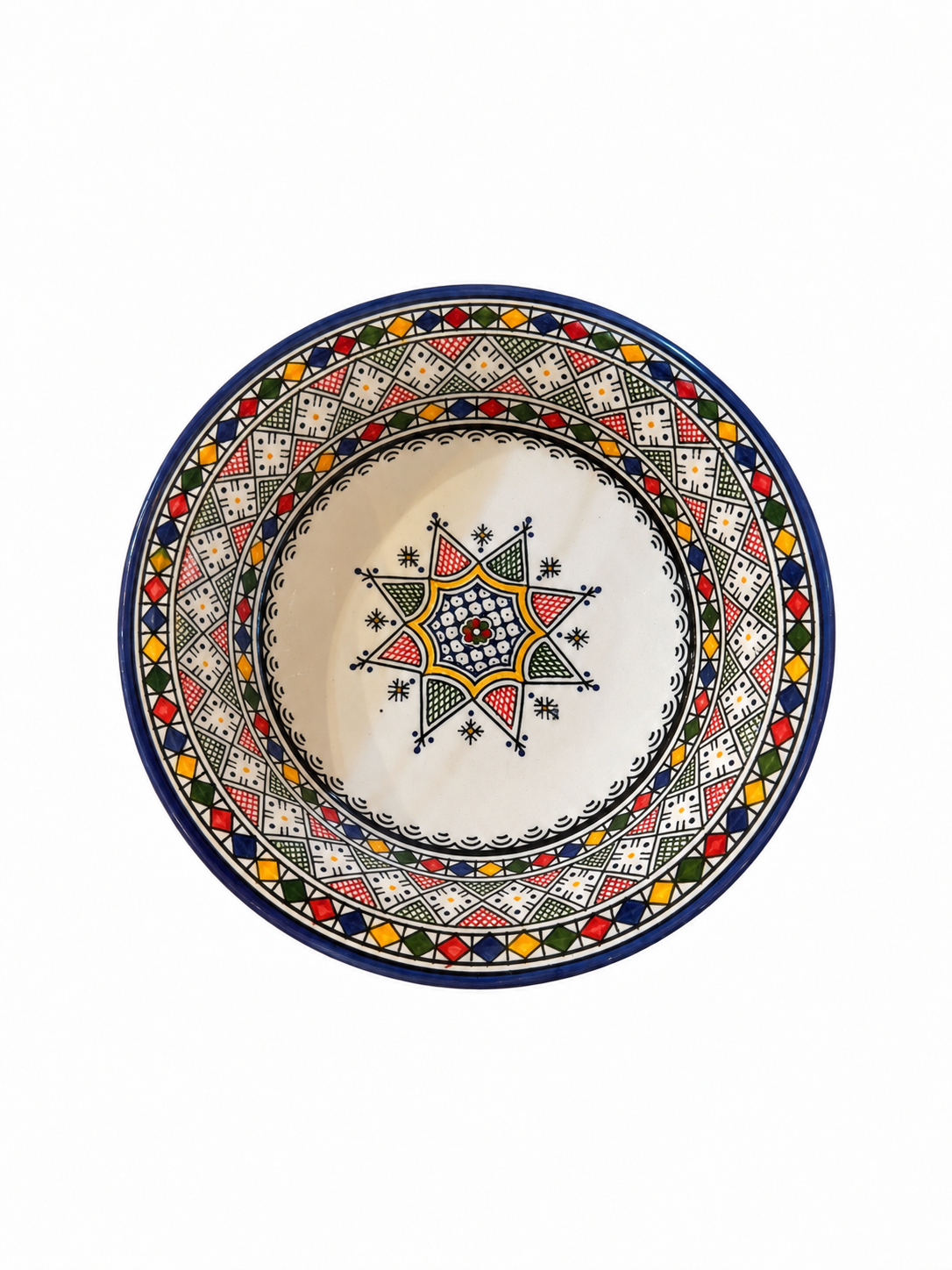 Mediterranean Heritage Moroccan Hand-Painted Ceramic Serving Plate - M4
