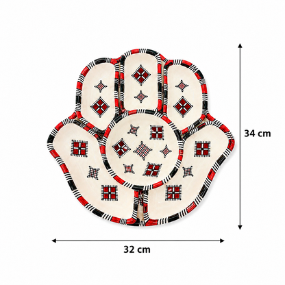 Desert Ember Hamsa Ceramic Serving Tray Set - M9