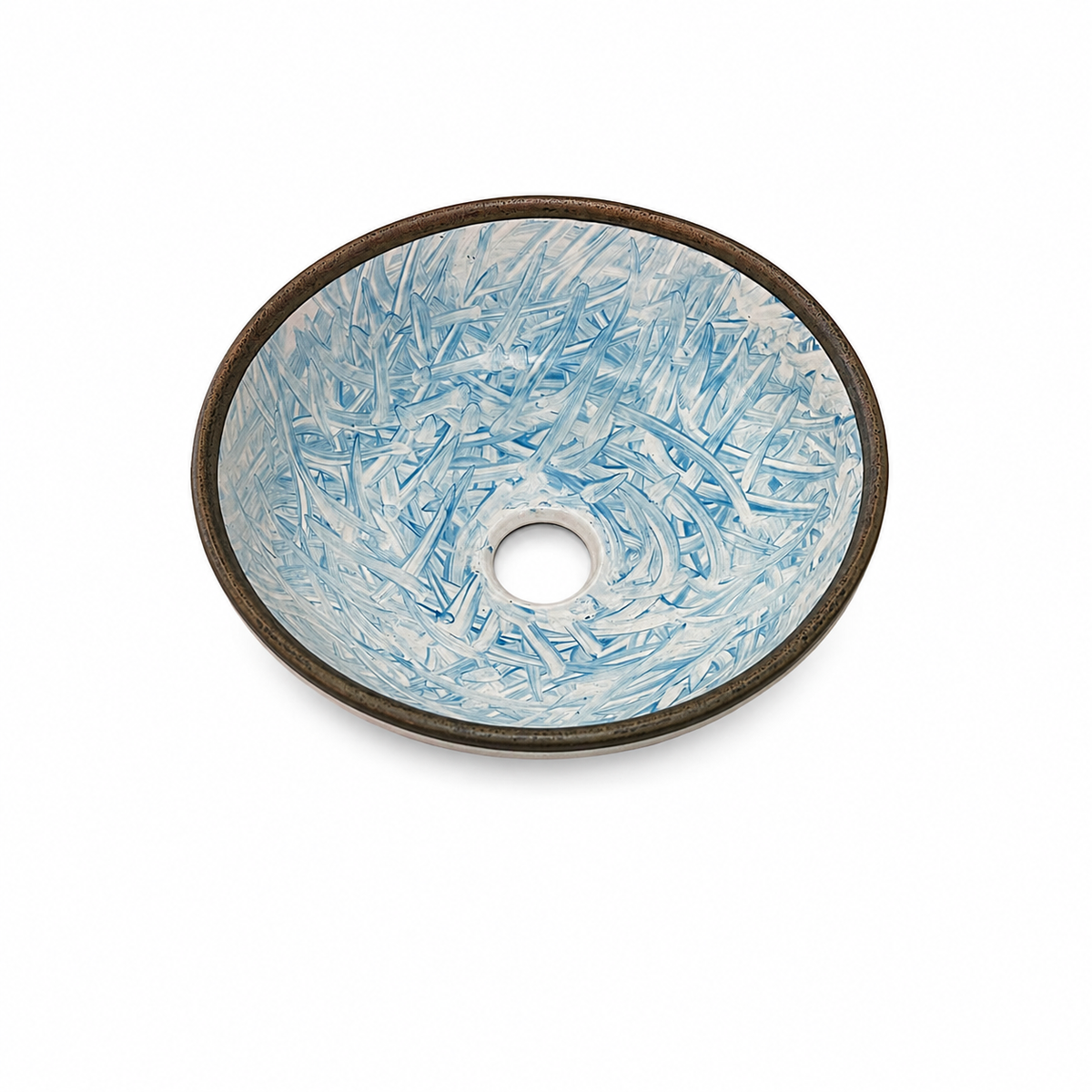 Moroccan Sapphire Wave Luxury-Copper Ceramic Handcrafted Basin
- M42