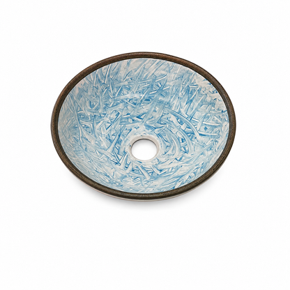 Moroccan Sapphire Wave Luxury-Copper Ceramic Handcrafted Basin
- M42