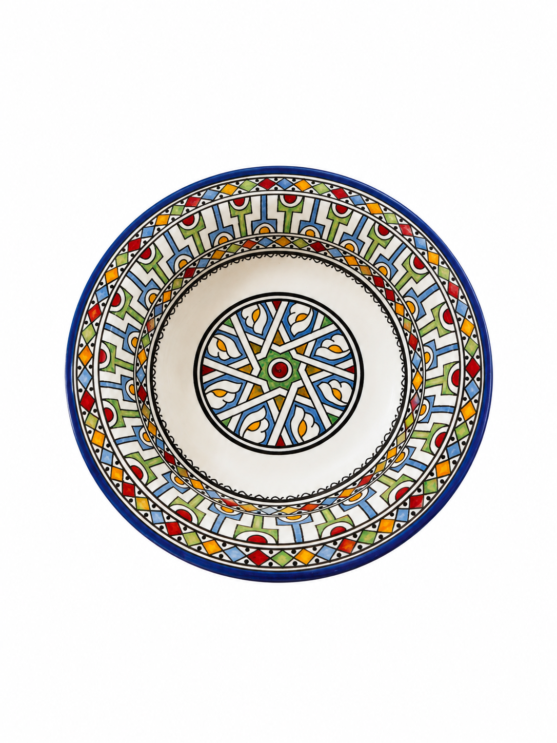Mediterranean Heritage Moroccan Hand-Painted Ceramic Serving Plate - M4