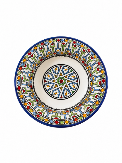 Mediterranean Heritage Moroccan Hand-Painted Ceramic Serving Plate - M4