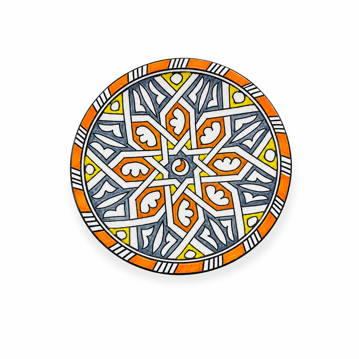 Handcrafted Moroccan Ceramic Style Plate-Decorative Tableware 21cm - M16