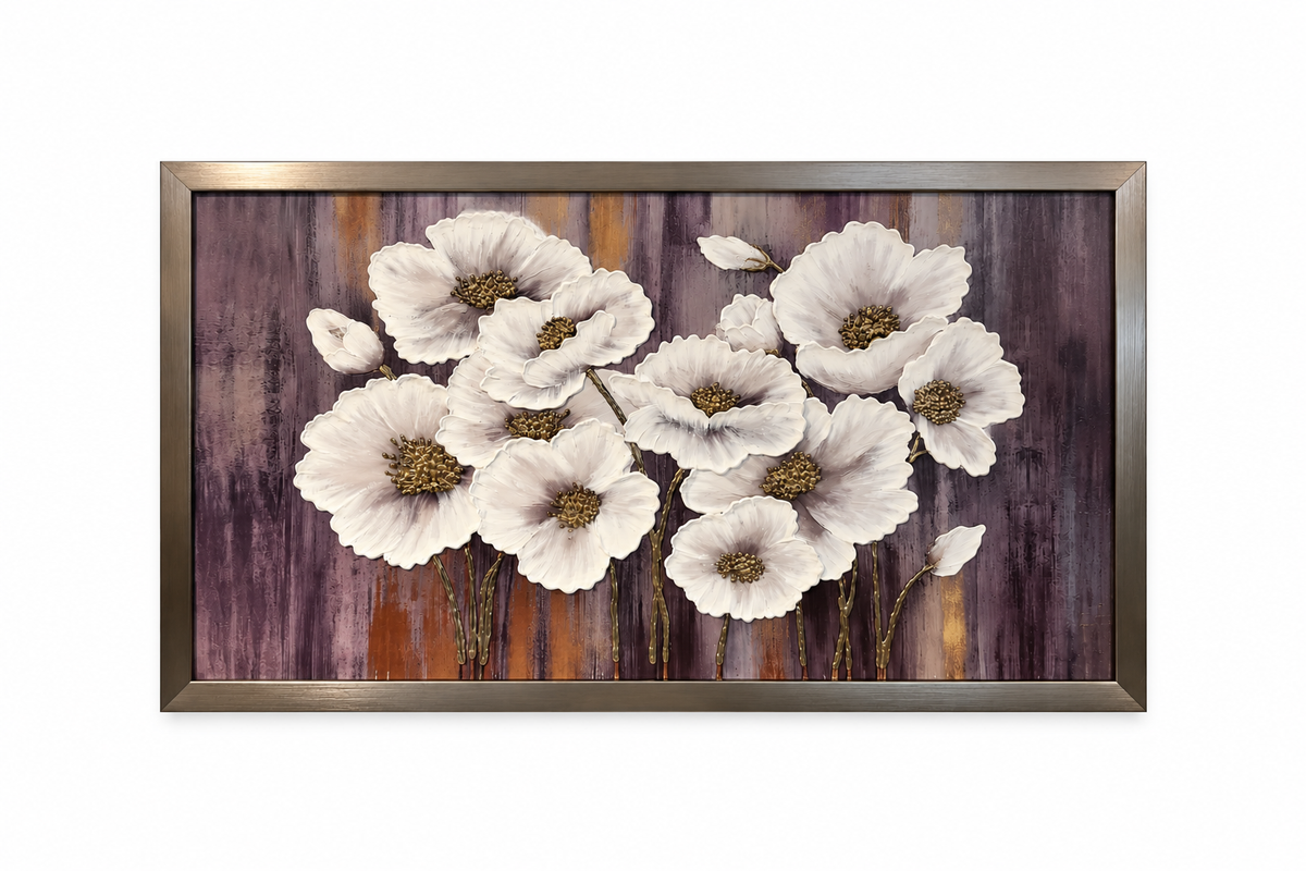 Amethyst Bloom Elegance Decorative Wall Art Frame