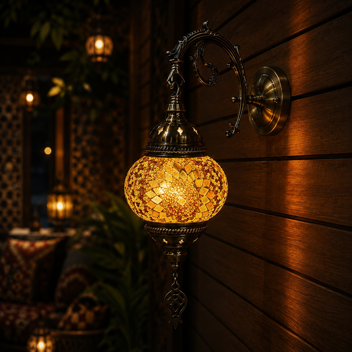 Turkish Mosaic Wall Lantern - 1322-1W