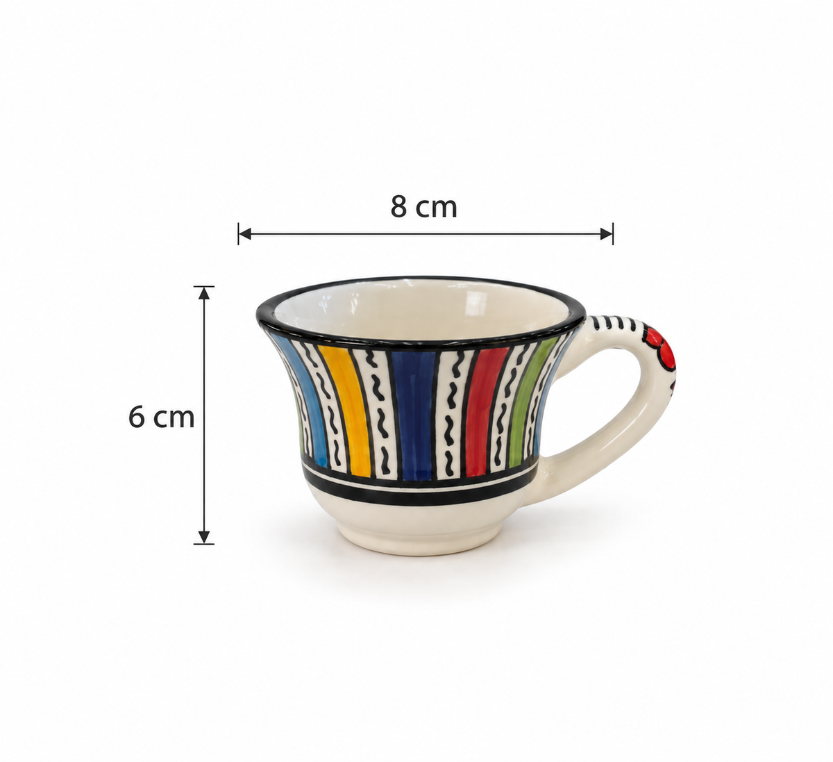 Moroccan Handcrafted Medina Rainbow Cup & Saucer 6pcs Set - M27