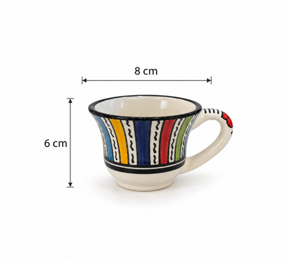 Moroccan Handcrafted Medina Rainbow Cup & Saucer 6pcs Set - M27