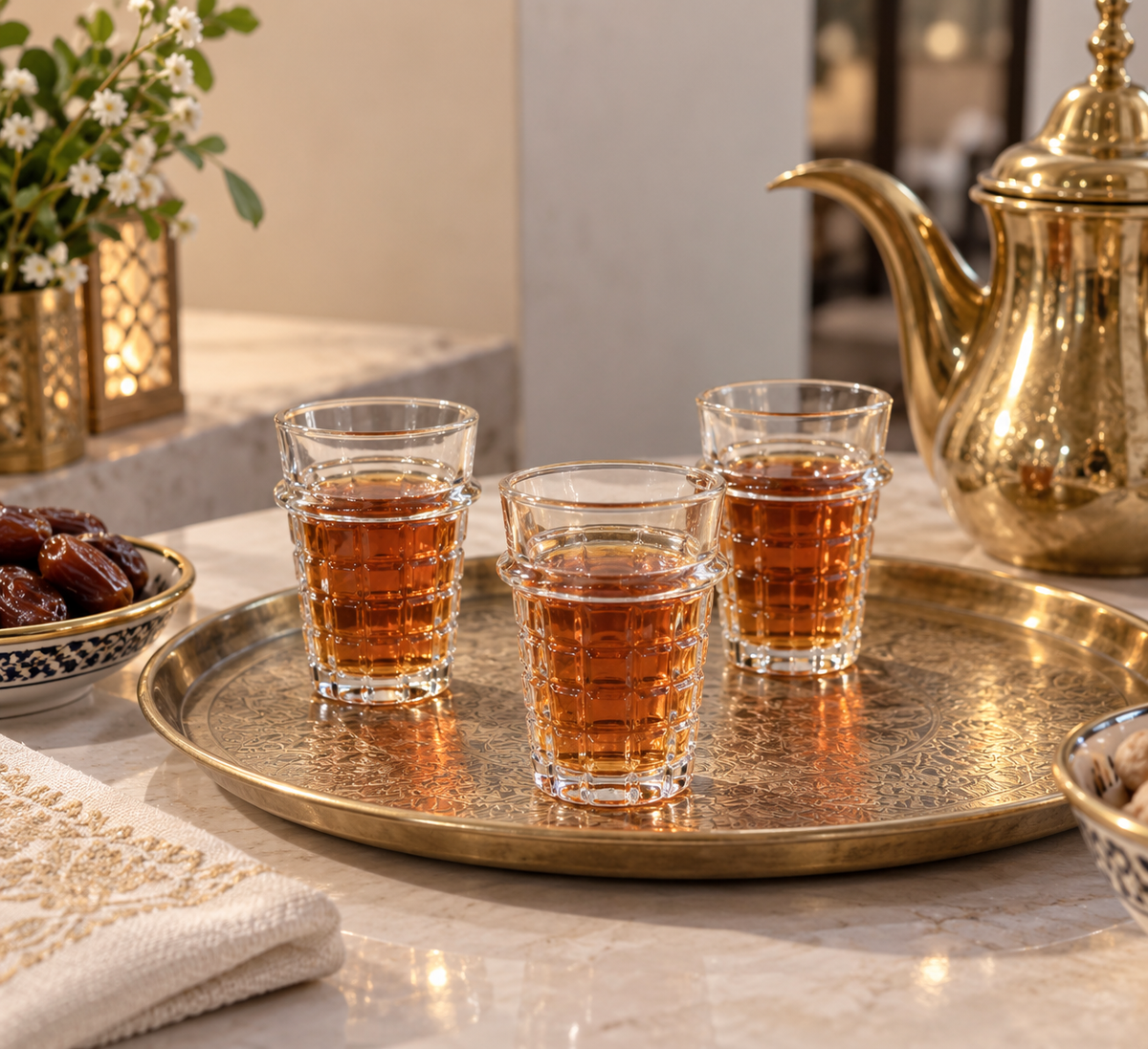 Qasr Alwan Moroccan Tea Glass 12pcs Set - M159
