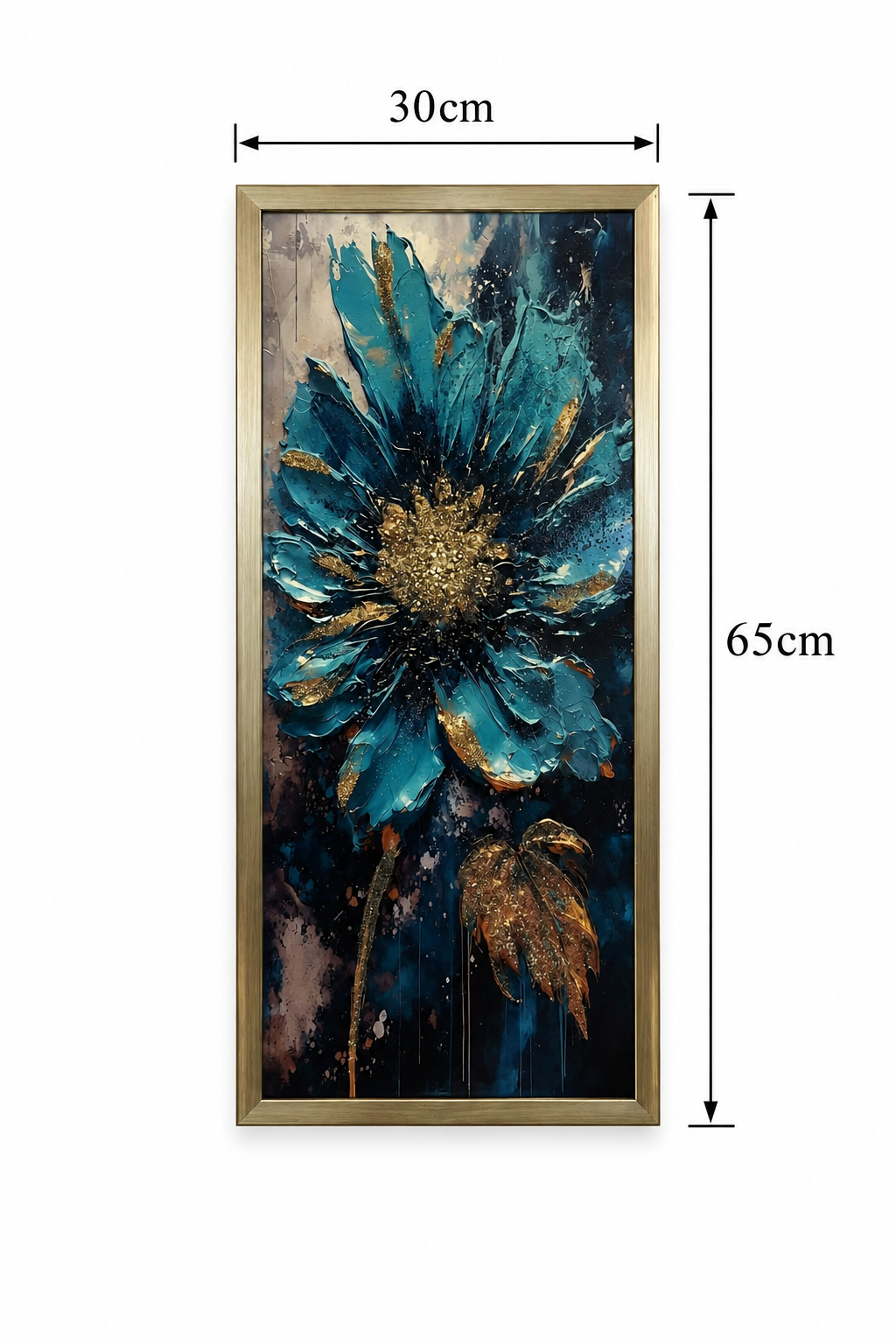 Mystic Lagoon Bloom Decorative Wall Art Frame - (30x65x30cm)
