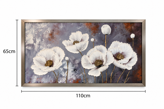 Soft Petal Symphony Decorative Wall Art Frame - (65x110cm)