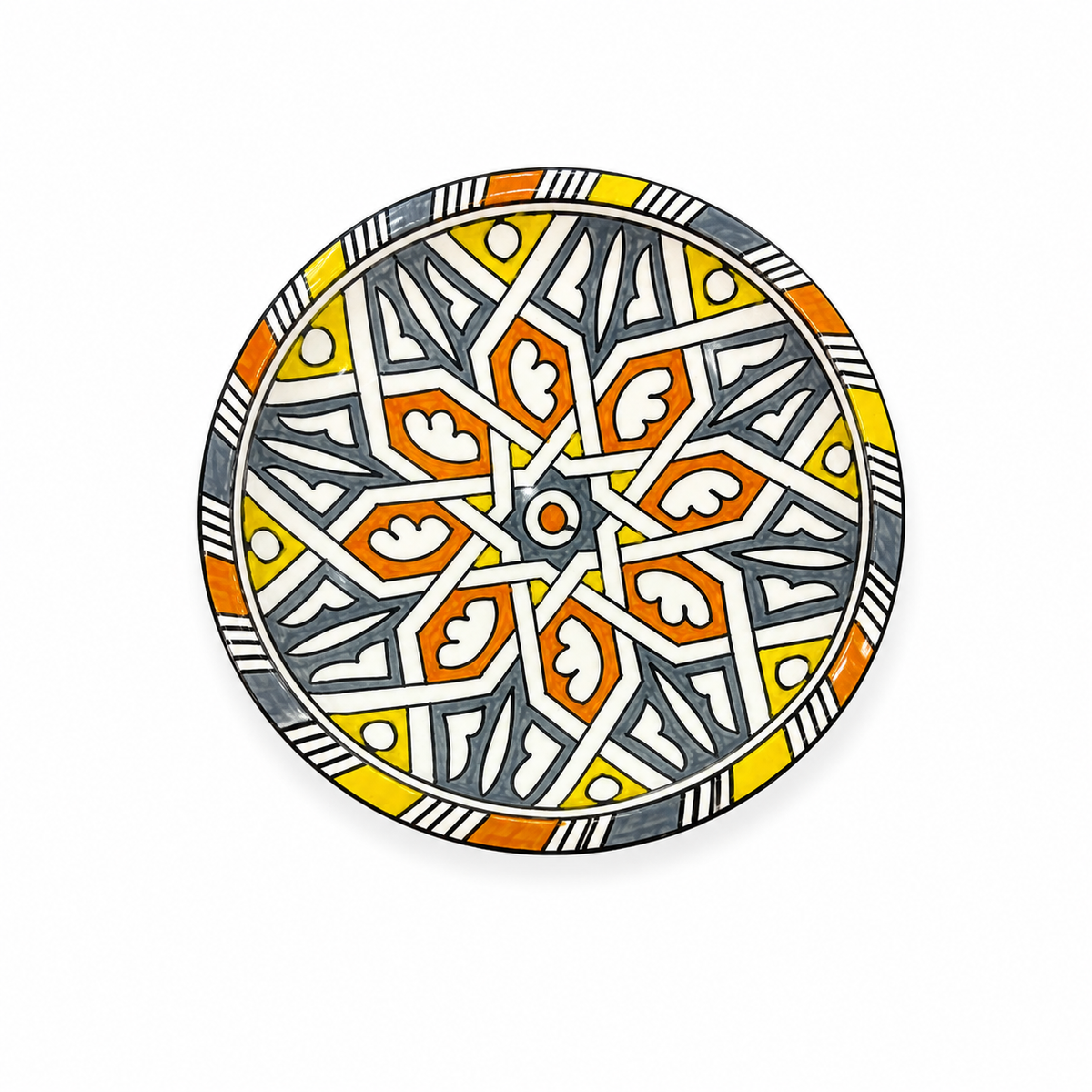 Handcrafted Moroccan Ceramic Style Plate-Decorative Tableware 21cm - M16