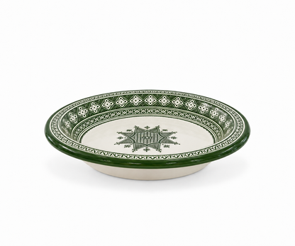 Emerald Medina Artisan Moroccan Handcrafted Ceramic Plate - M3