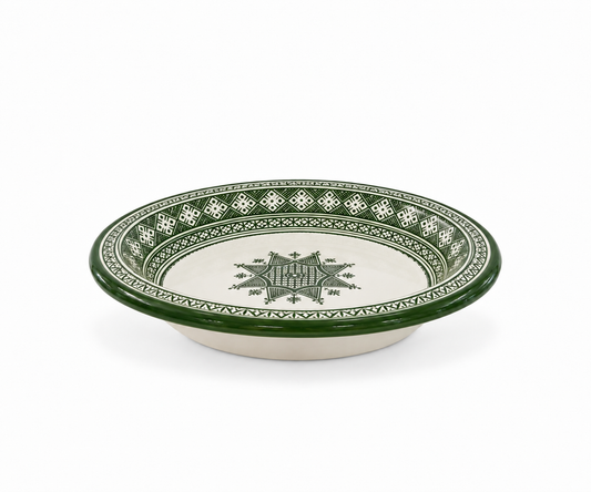 Emerald Medina Artisan Moroccan Handcrafted Ceramic Plate - M3