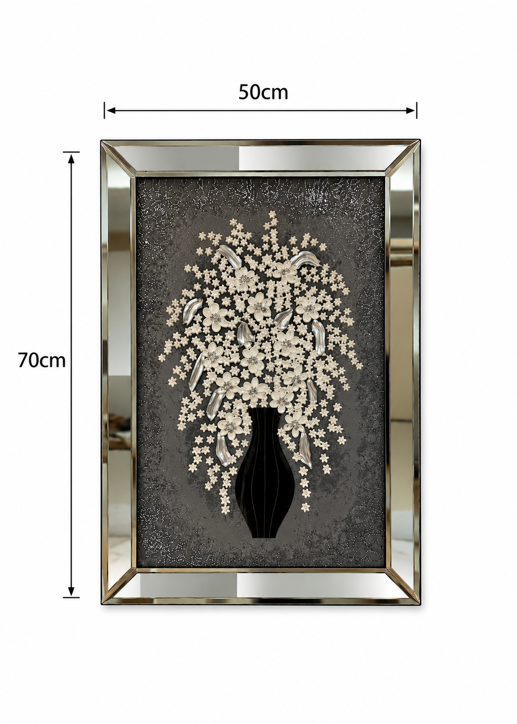 Decorative Flower Vase Inspired Wall Art Frame - (50x70cm)