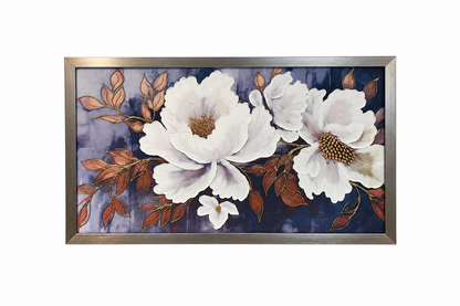 Magnolia Nocturne Decorative Wall Art Frame - (55x95cm)
