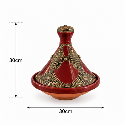 Garnet Sovereign Legacy Handcrafted Brass Tagine - (30x30cm)