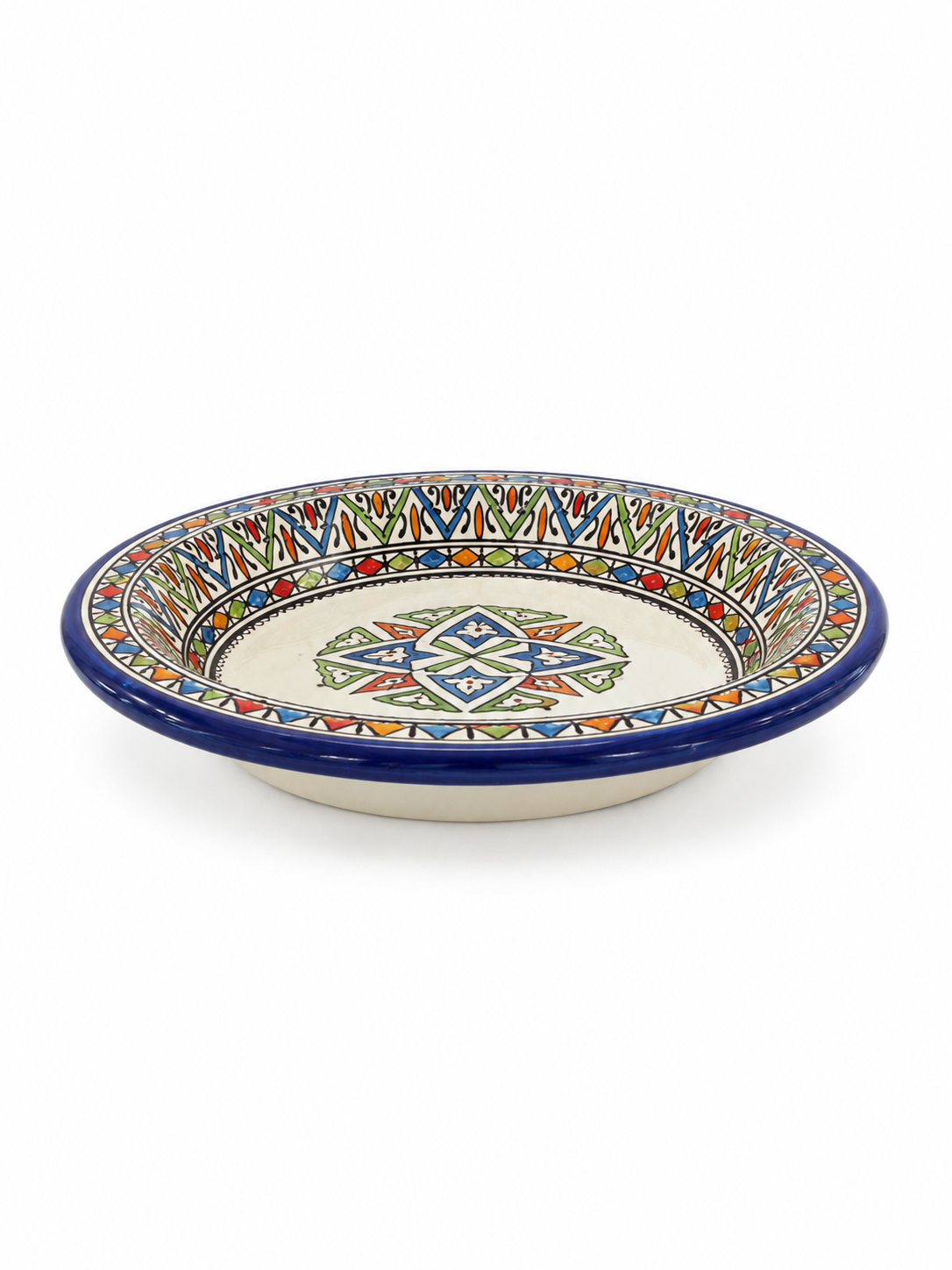 Mediterranean Heritage Moroccan Hand-Painted Ceramic Serving Plate - M4