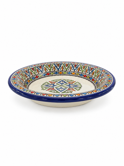 Mediterranean Heritage Moroccan Hand-Painted Ceramic Serving Plate - M4