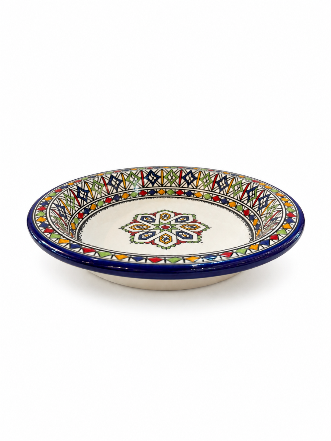 Mediterranean Heritage Moroccan Hand-Painted Ceramic Serving Plate - M4