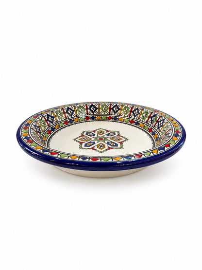 Mediterranean Heritage Moroccan Hand-Painted Ceramic Serving Plate - M4