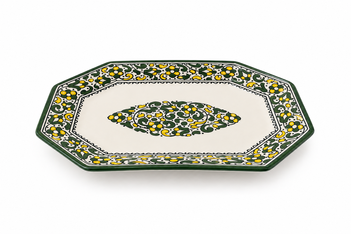 Handcrafted Octagonal Ceramic Serving Platter - M13