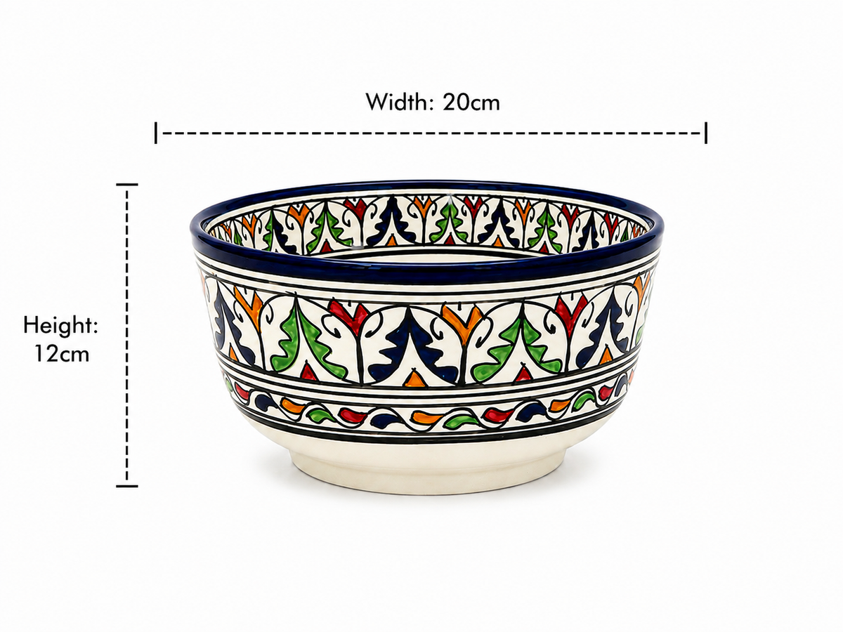 Traditional Hand-Painted Ceramic Bowl Artisan Decorative Serving Dish - M1 (05)