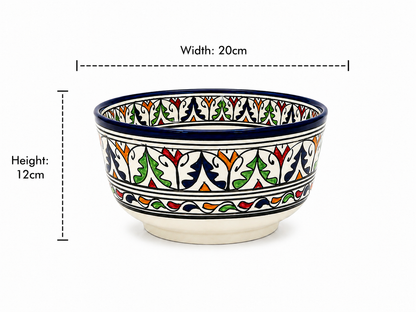 Traditional Hand-Painted Ceramic Bowl Artisan Decorative Serving Dish - M1 (05)