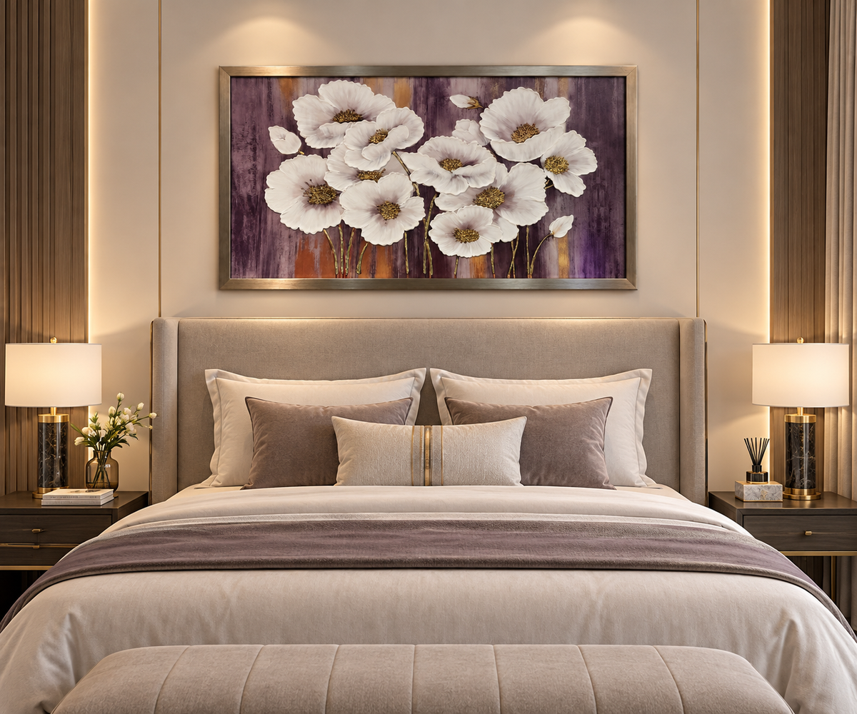 Amethyst Bloom Elegance Decorative Wall Art Frame