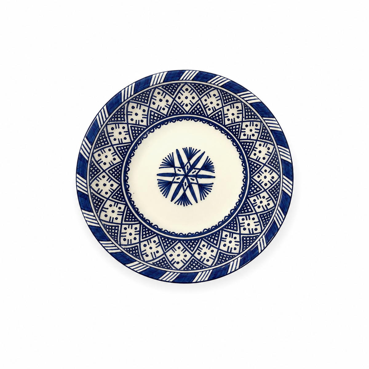 Handcrafted Moroccan Ceramic Style Plate-Decorative Tableware 21cm - M16