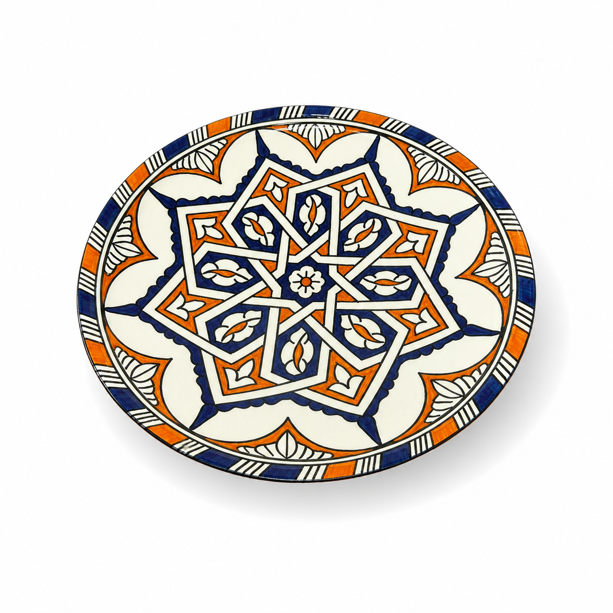 Moroccan Mosaic Ceramic Serving Plate–Handcrafted Decorative Tableware & Display Dish 26cm - M15 (03)