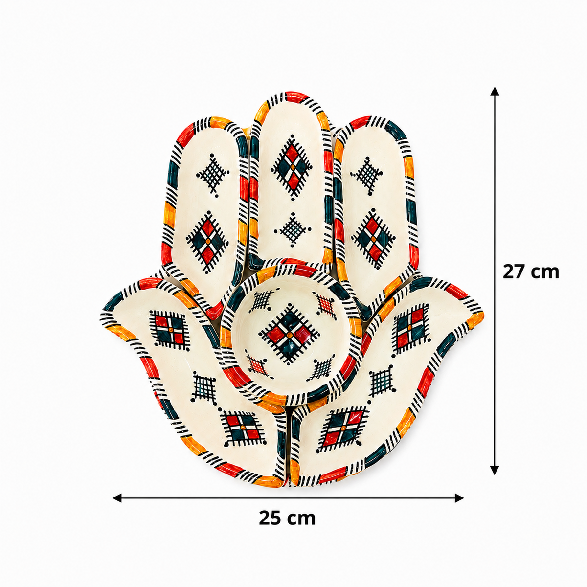 Atlas Mosaic Hamsa Ceramic Serving Tray Set - M10