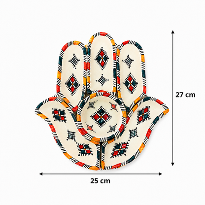 Atlas Mosaic Hamsa Ceramic Serving Tray Set - M10