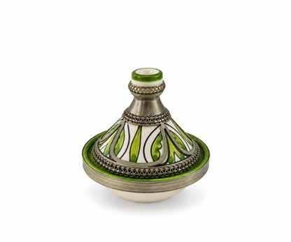 Moroccan Mini Tagine Decorative Ceramic Dish with Brass Lid - M157