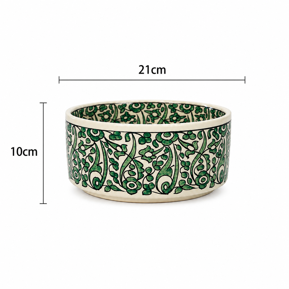 Moroccan Handcrafted Emerald Vine Artisan Basin - M39