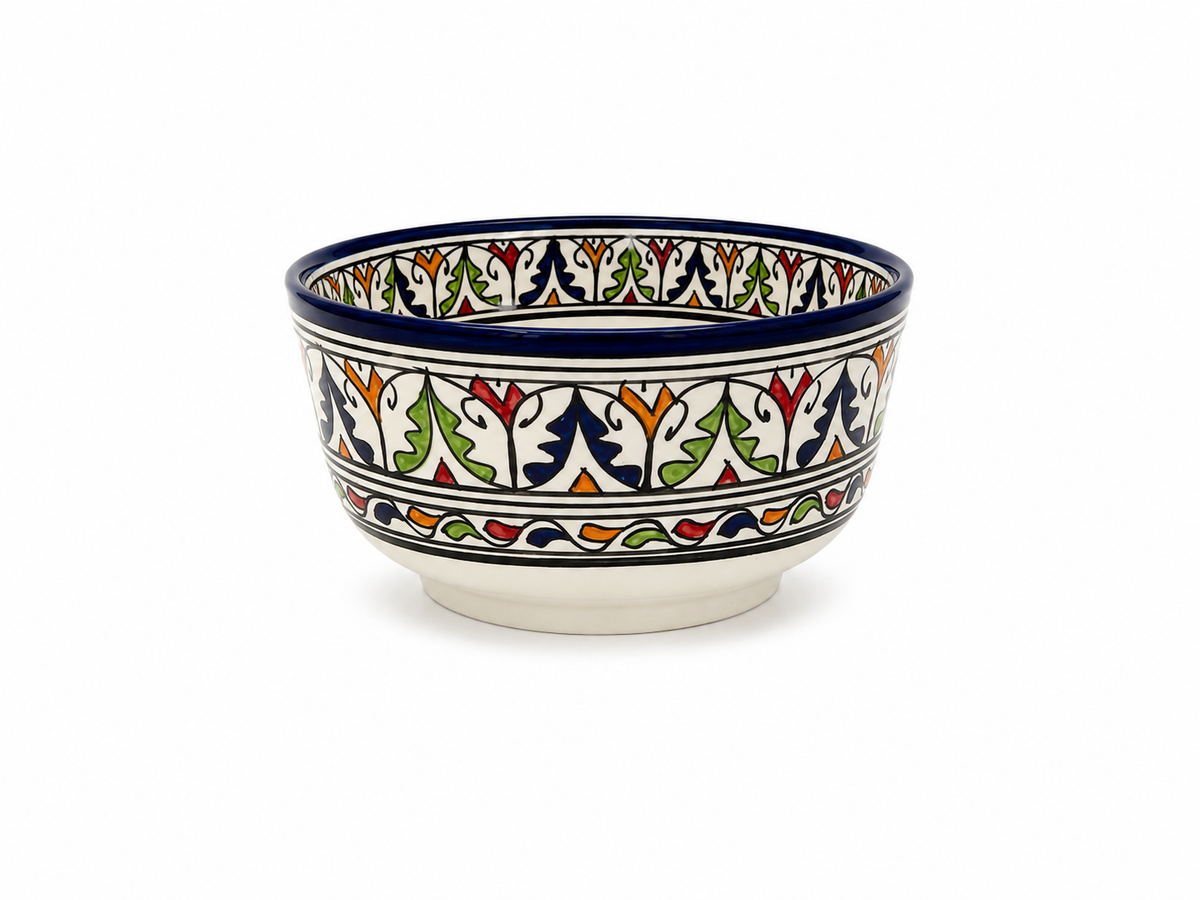 Traditional Hand-Painted Ceramic Bowl Artisan Decorative Serving Dish - M1 (05)