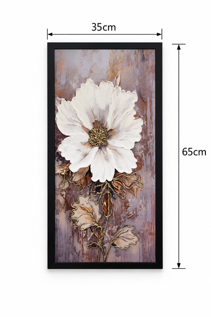 Elysian Floral Elegance Decorative Wall Art Frame - (30x65x30cm)