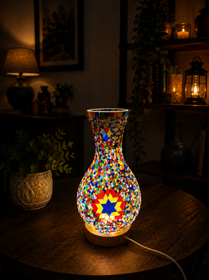Celestial Bloom Turkish Mosaic Bedside Lamp -1011-