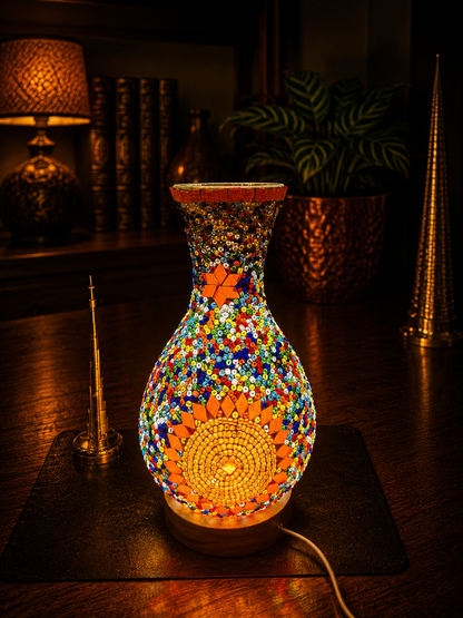Celestial Bloom Turkish Mosaic Bedside Lamp -1011-