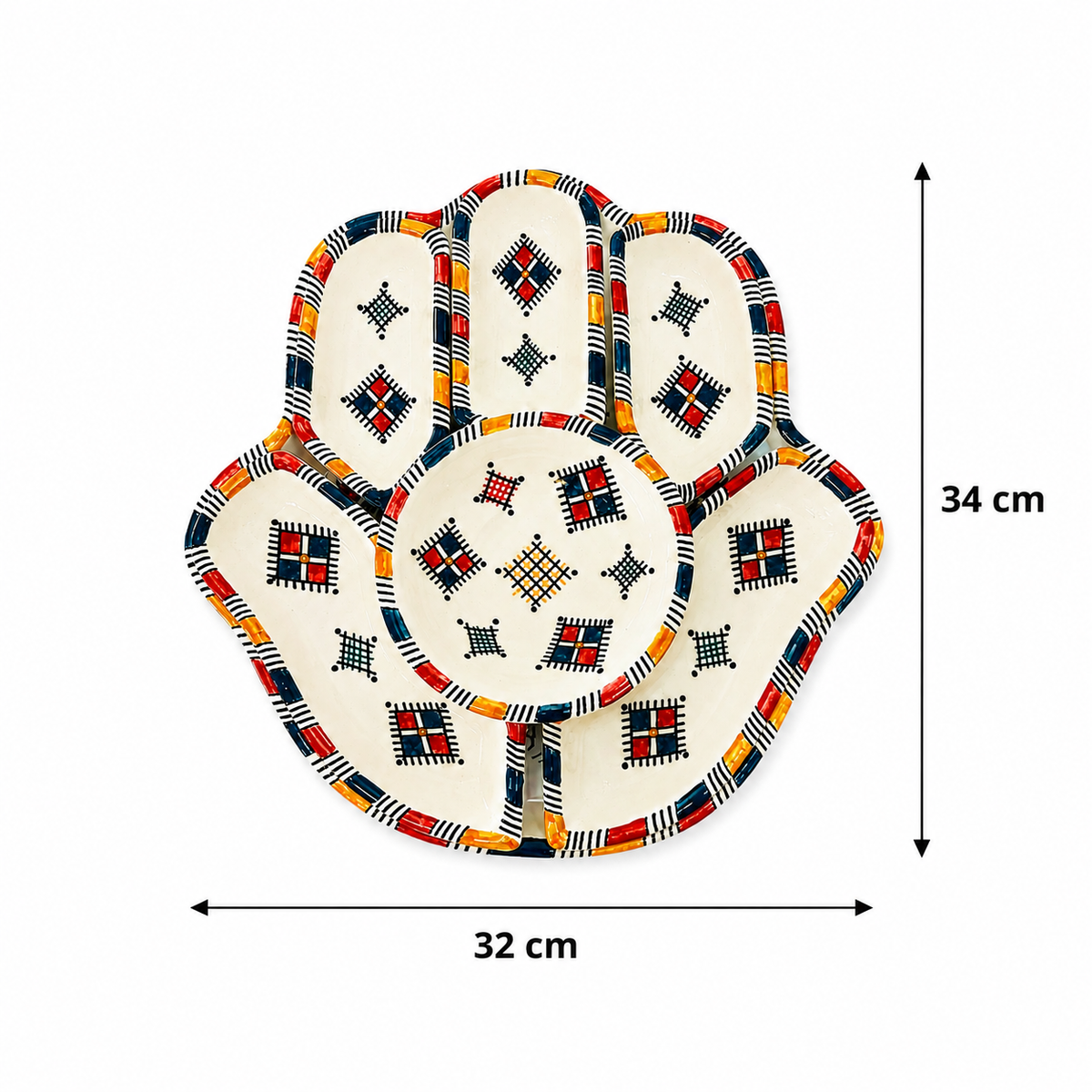 Nomad Heritage Hamsa Ceramic Serving Tray Set - M9
